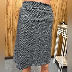 Elegant Black and White Herringbone Skirt